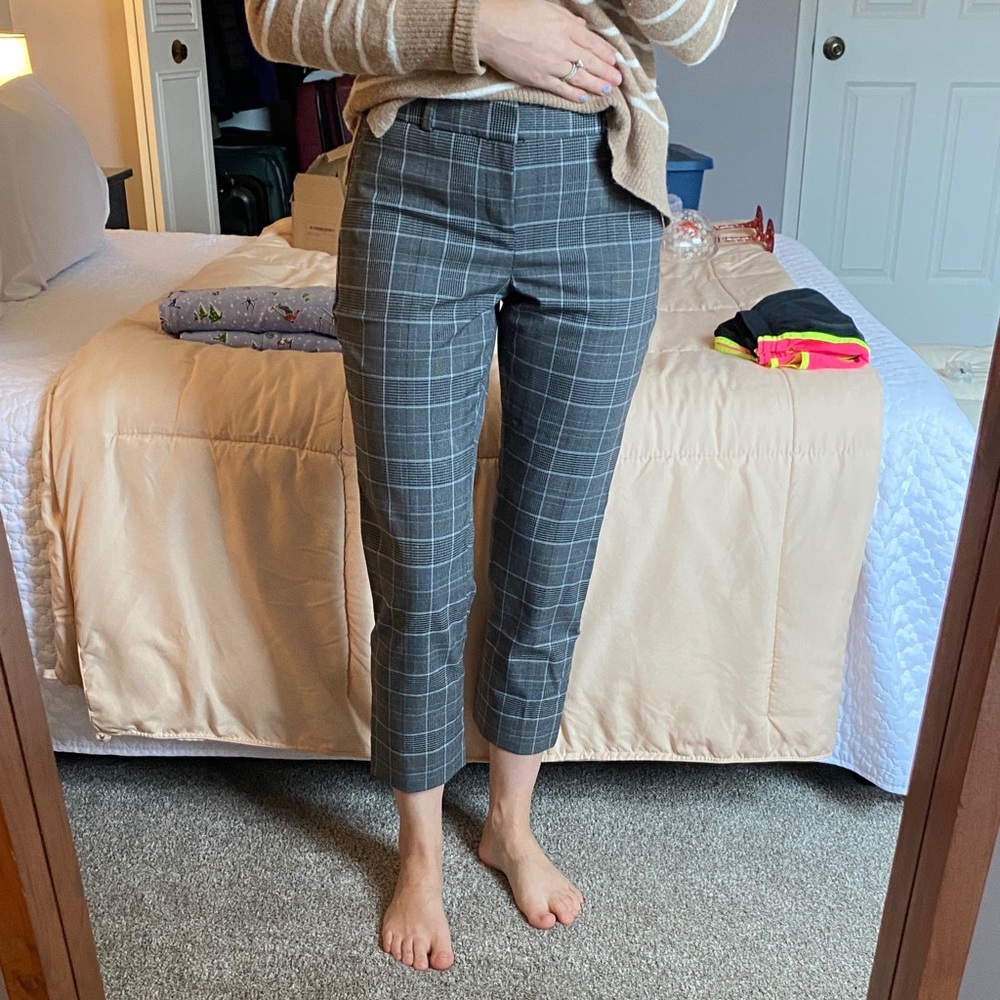 Banana Republic Gray Plaid Pants